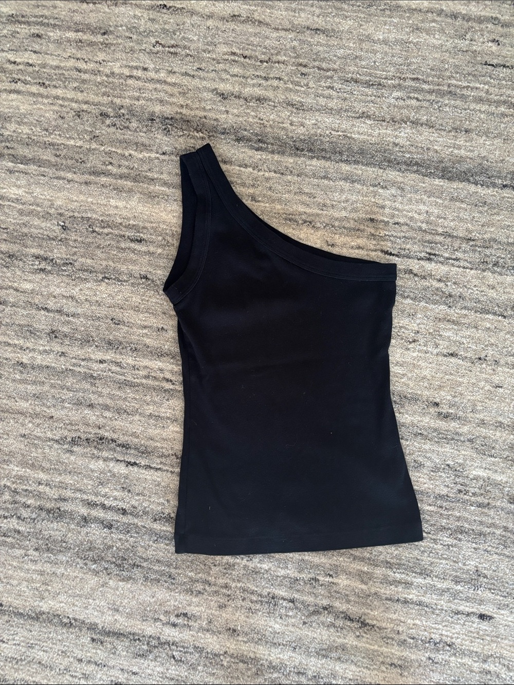 Michael Stars One-Shoulder Black Tank Top